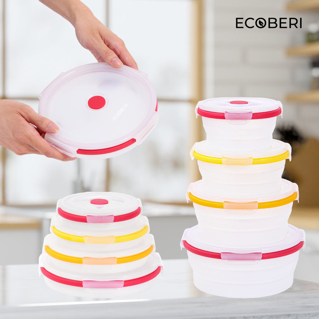 Store your food easily with Ecoberi collapsible food containers.
