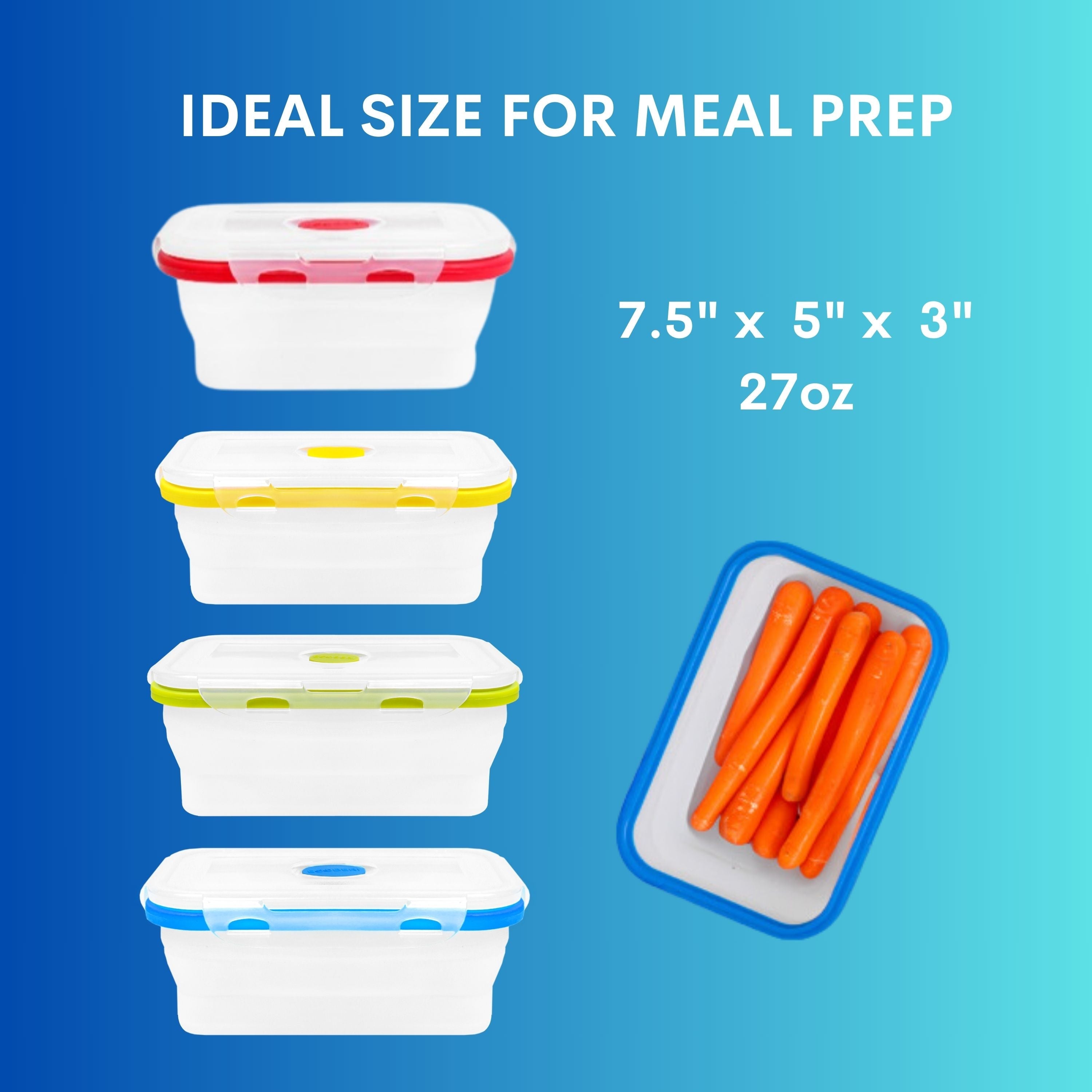Collapible Container Collapsible Food Storage Containers, 4-Piece, 27 oz – Ecoberi