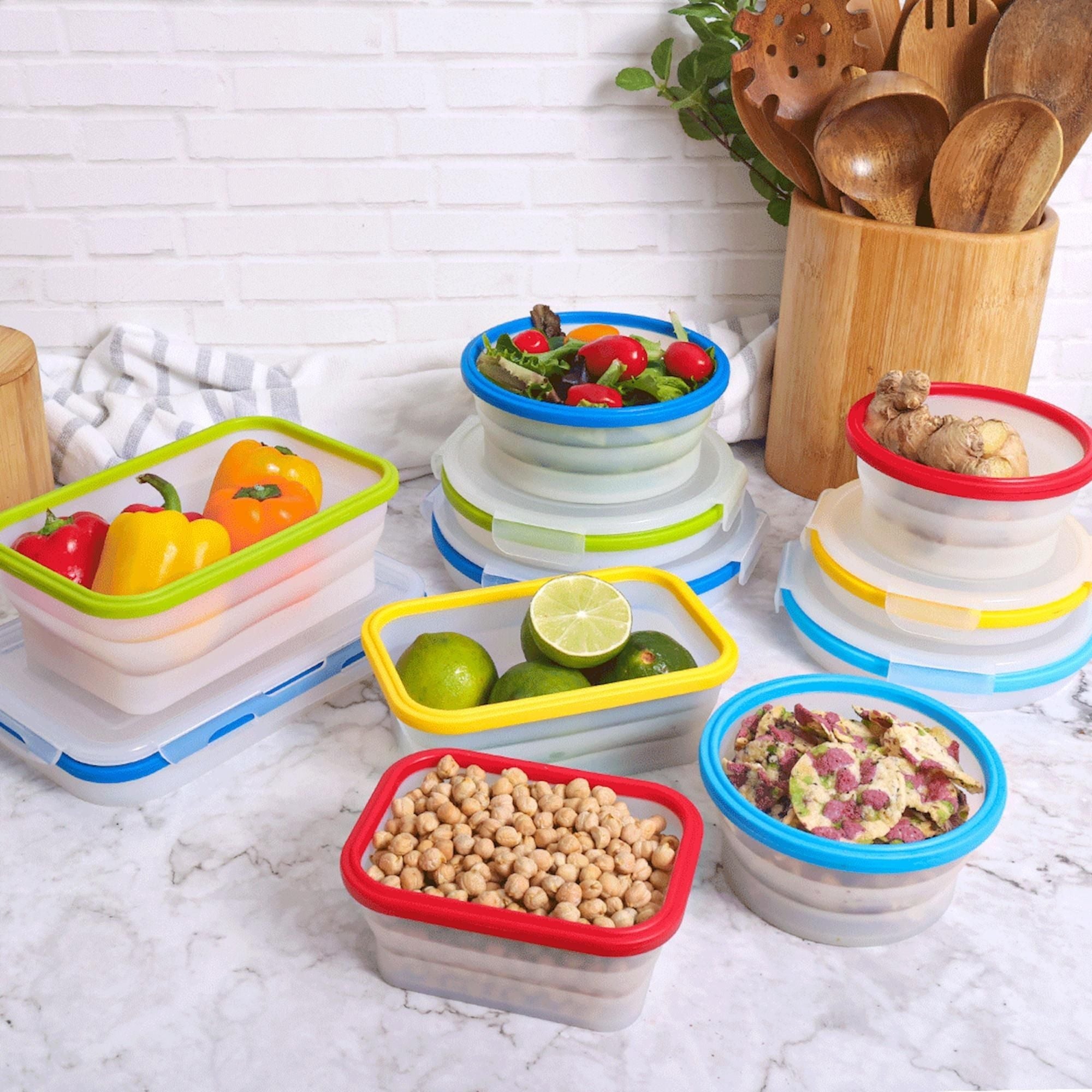 Collapible Container Collapsible Food Storage Containers, 4-Piece, 27 oz – Ecoberi
