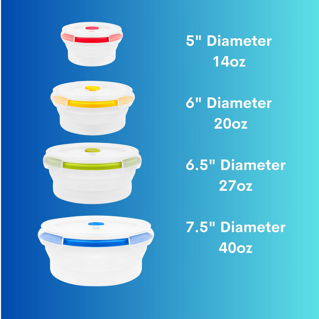 Round Collapsible Food Containers, 4 pc Set – Ecoberi