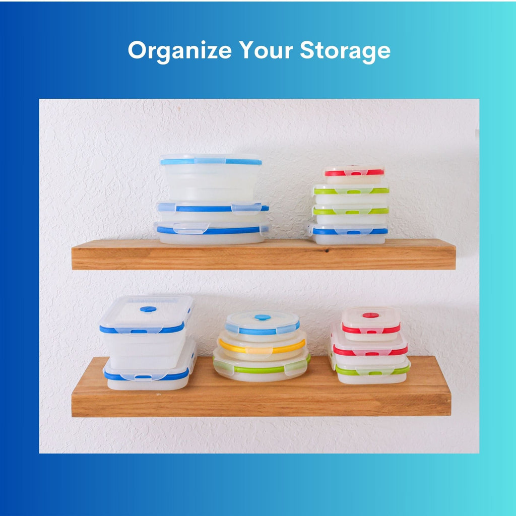 Collapsible Food Storage Containers, 5-Piece, Mixed Sizes – Ecoberi